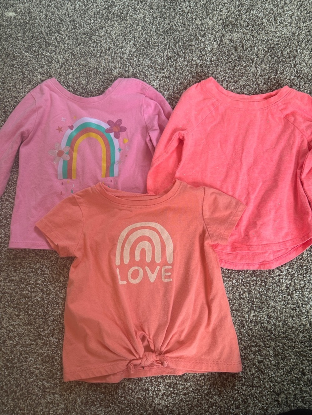 Cat & Jack Toddler Girl Bundle Pink and Coral Girls Tops Size 18 Months